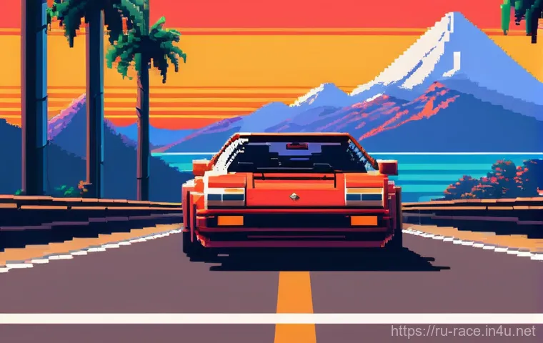 추억의 레이싱게임 - Prompt 1: Arcade Era Pixel Art Thrill**