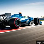 Home 18 레이싱게임 운전 기술 - A dynamic racing car taking a wide corner on a professional race track under clear skies, showcasing...
